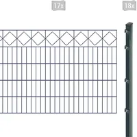 Arvotec Doppelstabmattenzaun "EXCLUSIVE 100 zum Einbetonieren "Karo" mit Zierleiste" Zaunelemente Zaunhöhe 100 cm, Zaunlänge 2 - 60 m Gr. H/L: 100cm x 34 m, Pfosten: 18 St., grau (anthrazit)