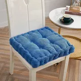Stuhlkissen – 40 X 40 Cm – Für Drinnen Und Draußen – Baumwolle – Gepolstert – Bodenkissen – Yogakissen, Haustierbett – Saphirblau