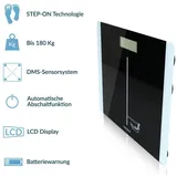 DEUBA Monzana® Digital Personenwaage mit DMS-Sensorsystem Körperwaage Waage Körperwaage LCD Display Step-On-Technologie schwarz