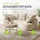 Juskys Sofa Tirano - Ecksofa L-Form, inkl. Kissen, 4-Sitzer Eckcouch, Bouclé Creme &
