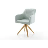 DELIFE Drehstuhl Greg-Flex Stripes Mint Holzgestell kantig 180° drehbar, Esszimmerstühle