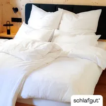 schlafgut Premium Knitted Jersey Uni Weiß 135 x 200 cm + 2 x 80 x 80 cm