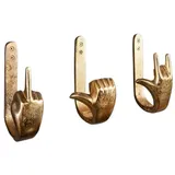 Riess-Ambiente Extravagante Kleiderhaken FINGERS gold 3er Set Wandgarderobe