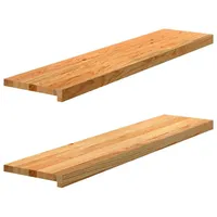 VidaXL Fensterbänke 2 Stk. Hellbraun 110x25x2 cm Massivholz Eiche