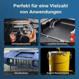 Wiltec Druckbecherpistole 1100ml 4-6bar 1/4" Hohlraumpistole u. Schläuche Spritzpistole Hakendüse Runddüse