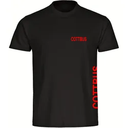 multifanshop Kinder T-Shirt - Cottbus - Brust & Seite - Druck rot - Kind