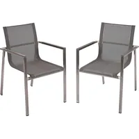 Garden Pleasure Stapelstuhl SIENNA 56 x 64 x 85 cm grau 2 St.