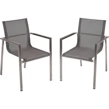 Garden Pleasure Stapelstuhl SIENNA 56 x 64 x 85 cm grau 2 St.