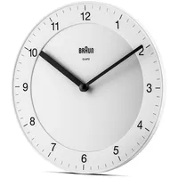 Braun Klassische analoge Wanduhr 20 cm BC06W Weiß