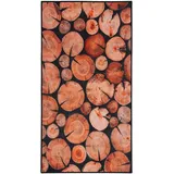Beliani Kardere Kurzflorteppich 80 x 150 cm Braun/Schwarz