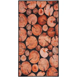 Beliani Kardere Kurzflorteppich 80 x 150 cm Braun/Schwarz