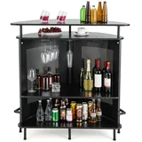 Costway Bartisch 110,5 x 48 x 112,5 cm Schwarz