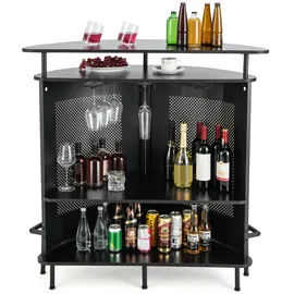 Costway Bartisch 110,5 x 48 x 112,5 cm Schwarz