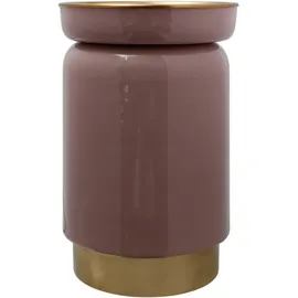 Kayoom Beistelltisch Gold Altrosa Metall, Uni, rund, Sockel, 31,5x46,5x31,5 cm,