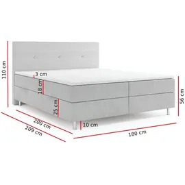 möbel punkt RIO 180 x 200 cm Grau
