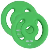 GORILLA SPORTS Hantelscheiben Neopren, 30/31 mm Bohrung, mit Griffen, Gusseisen, Gewichtsscheiben