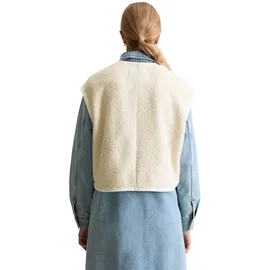 Marc O'Polo DENIM "aus recyceltem Polyester", Damen, Gr. L, weiß blush, Obermaterial: 100% Polyester, unifarben, relaxed fit, elastischer Bund, Sweatjacken Sweatjacke