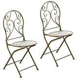 Hti-Living Lani Antik Gartenstuhl 40 x 40 x 93 cm grau 2 St.