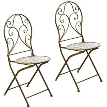 Hti-Living Lani Antik Gartenstuhl 40 x 40 x 93 cm grau 2 St.