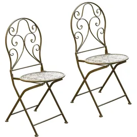Hti-Living Lani Antik Gartenstuhl 40 x 40 x 93 cm grau 2 St.