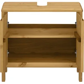 OTTO products Waschbeckenunterschrank OTTO PRODUCTS "Jorrick", beige (natur), B:60cm H:55,5cm T:34,2cm, Massivholz, Schränke, Waschbeckenunterschrank, Breite 60 cm, Kiefer mit Bio Öl/Wachs behandelt, Siphonausschnitt