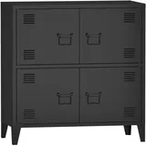 [en.casa] Hamina Aktenschrank 80 x 40 x 82 cm Schwarz
