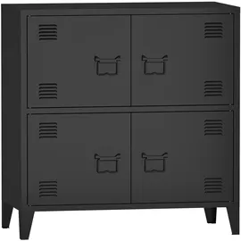 [en.casa] Hamina Aktenschrank 80 x 40 x 82 cm Schwarz