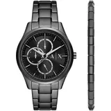 Multifunktionsuhr ARMANI EXCHANGE Armbanduhren schwarz Herren Quarzuhr, Armbanduhr, Herrenuhr, ideal als Geschenk, Edelstahlarmband