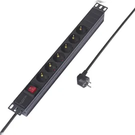 Sygonix Steckdosenleiste 19 Zoll 6-fach 2 m Schwarz 1 St.