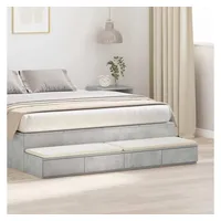 vidaXL Bettschubladen Beton Grau 140 x 36,5 x 16,5 cm Holzwerkstoff