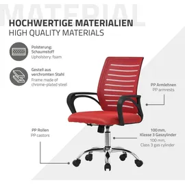 ML-Design Bürostuhl ergonomisch, Rot,