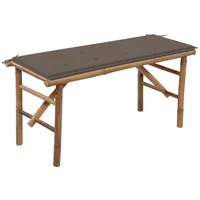 VidaXL Klappbare Gartenbank mit Auflage 118 cm Bambus