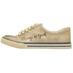 Sneaker DOGO "Damen Sneaker Change Is Good Vegan Damen Sneaker / Female", Damen, Gr. 41, Normalschaft, beige (natur), Lederimitat, Schuhe Skaterschuh Sneaker low, Vegan