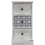 Mobili Rebecca Nachttisch Weiß Holz, 25x60x30 cm, Schlafzimmer, Nachttische