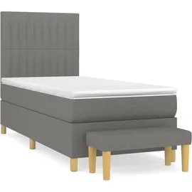 vidaXL Boxspringbett 100 x 200 cm Dunkelgrau