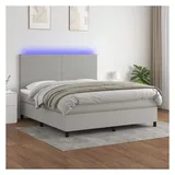 vidaXL Boxspringbett 180 x 200 cm Hellgrau