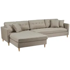 VCM ebuy24 Sofa | Bettsofa, Chaiselongsofa Rechts oder Links Gewendet mit Kissen Stoff Sandfarben