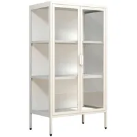 VCM Vitrine – Floka Weiß Metall, 2 Fächer, 60x110x35