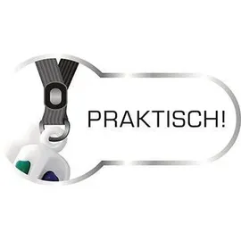 BIC 4-Farben-Kugelschreiber 4 Colours GRIP PRO schwarz/grau, Schreibfarbe: schwarz, blau, rot, grün, 1 St.