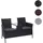 Mendler HWC-E24 132 x 55 x 84 cm schwarz/dunkelgrau inkl. Tisch