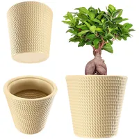 Kadax Blumentopf aus Kunststoff, Pflanzkübel, 40 cm, Creme