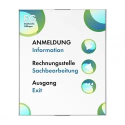 OSLO Wandschild DIN A3 hoch | Aluminium silber | entspiegelte Abdeckung | 420 x 300 mm | Leitsystem | Türschild Büro | Wegweiser | Büroschild