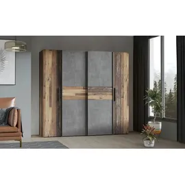 Forte Drehtürenschrank Kalixtus 200,1 x 190,5 x 61,6 cm Grau