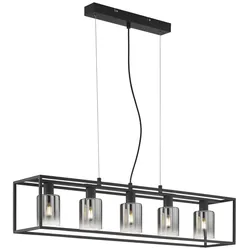 Hängelampe Esstischleuchte Pendellampe Glas Wohnzimmerlampe rauch 5 flammig