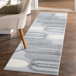 Läufer CARPET CITY "BONITO7157", grau, B:80cm H:11mm L:300cm, Obermaterial: 100% Polypropylen, Teppiche, Flachflor, Hochtief-Muster/ 3D-Effekt, Geo-Muster, für Wohnzimmer