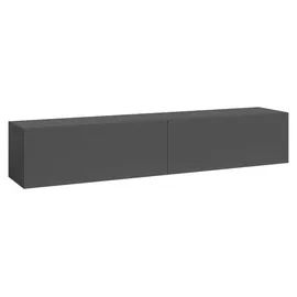 [en.casa] Evaton TV-Lowboard 160 x 32 x 30 cm Dunkelgrau Spanplatte