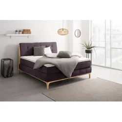 Boxspringbett OTTO PRODUCTS "Jelle", lila, B:181cm L:216cm, Komplettbetten, Boxspringbett, zertifizierte, recycelte Bezugsstoffe, verschiedene Ausführungen