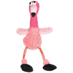 Flamingo Spielknochen Hundespielzeug Malita Flamingo mit Seil rosa