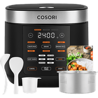 COSORI RC-R501-KEU 5.0 Liter Multifunktionskocher Schwarz (Rührschüsselkapazität: 5 l, 970 Watt)