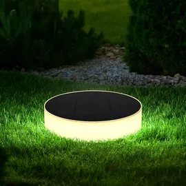 GLOBO Wegleuchte Garten außen Außenleuchte Stecklampe Erdspieß Akku, schwarz opal, 1x LED Solarleuchte Kunststoff,